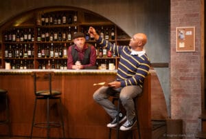 From left to right: Actors Gregg Weiner (Matt) and Melvin Huffnagle (Shawn)meet in “King James” at GableStage.